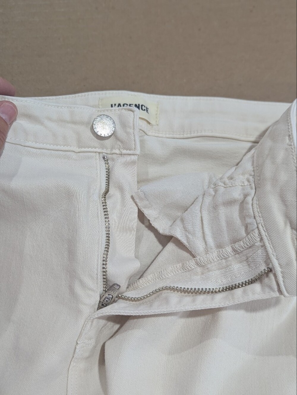 L’Agence Tati Hi Rise Crop Jeans Size 31 French Vanilla Cream Wash *NWOT - Picture 12 of 13